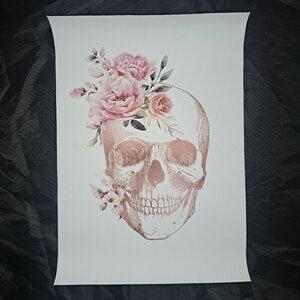 NWOT Floral Skull Canvas Picture